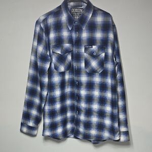 DIXXON White and Blue Plaid DOG TOWN Flannel